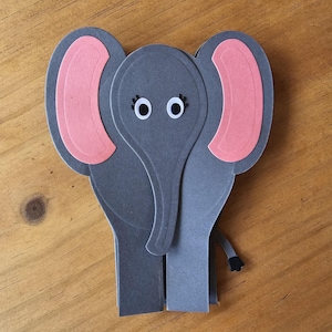 Elephant 3D Greeting Card for Young or Young at Heart, Handmade Elephant Card for Child or Grandchild