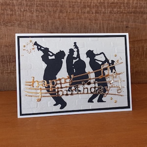 Music Lover Happy Birthday Handmade Card, Handmade Birthday Card for Music Lover, Happy Birthday to Jazz Musician