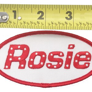 Rosie the Riveter Basic Costume Dress Up Kit Polka Dot Bandana, Name Patch, Lapel Pin, Hand Sign image 7