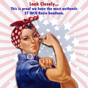 Rosie the Riveter Basic Costume Dress Up Kit Polka Dot Bandana, Name Patch, Lapel Pin, Hand Sign 画像 8