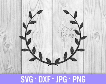 Laurel Wreath SVG - Leaf Wreath svg - Laurel Leaves svg - Laurel Monogram svg - Svg, Dxf, Png, Jpg