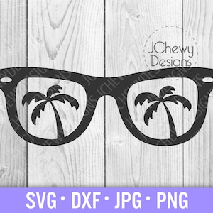 Palm Tree Sunglasses SVG - Sunglasses svg - Beach svg - Palms svg - Svg, Dxf, Png, Jpg