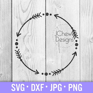 Doodle Arrow Monogram SVG - Hand Drawn Arrow svg - Monogram Border svg - Arrows Monogram svg - Svg, Dxf, Png, Jpg