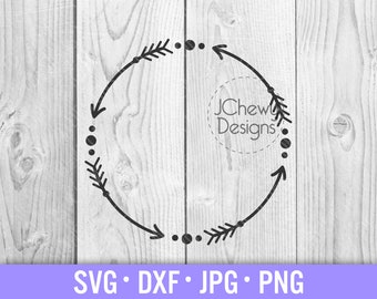 Doodle Arrow Monogram SVG - Hand Drawn Arrow svg - Monogram Border svg - Arrows Monogram svg - Svg, Dxf, Png, Jpg