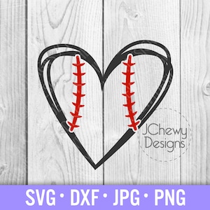 Baseball Doodle Heart SVG - Doodle Heart svg - Baseball Heart svg - Heart Baseball svg - Svg, Dxf, Png, Jpg