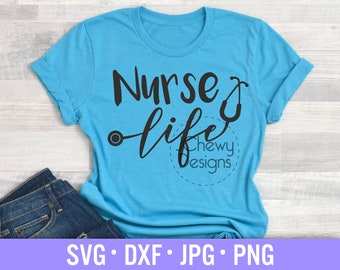 Nurse Life SVG - Verpleegkundige svg - Stethoscoop svg - Student Geneeskunde svg - Svg, Dxf, Png, Jpg
