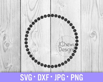 Dotted Circle Monogram SVG - Circle Border svg - Monogram Border svg - Dotted Monogram svg - Svg, Dxf, Png, Jpg