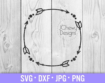 Arrows Monogram SVG - Hand Drawn Arrows svg - Monogram Border svg - Arrow Circle svg - Svg, Dxf, Png, Jpg