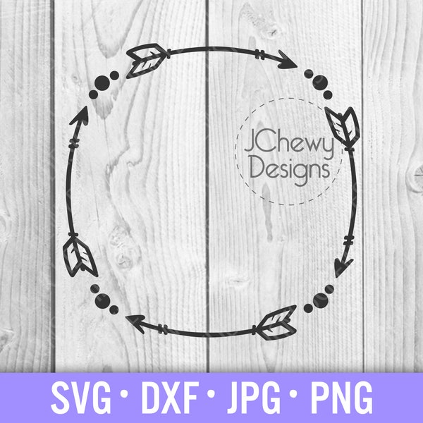 Arrows Monogram SVG - Hand Drawn Arrows svg - Monogram Border svg - Arrow Circle svg - Svg, Dxf, Png, Jpg