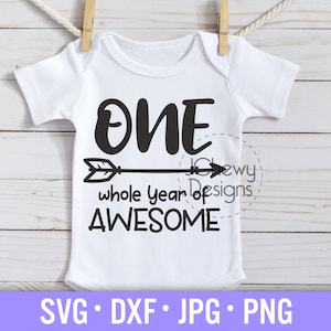 Un año entero de SVG impresionante - Primer cumpleaños svg - 1er cumpleaños svg - Birthday Boy svg - Svg, Dxf, Png, JPG