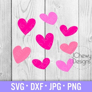 Hand Drawn Hearts SVG - Heart svg - Valentines Day svg - Love svg - Svg, Dxf, Png, Jpg