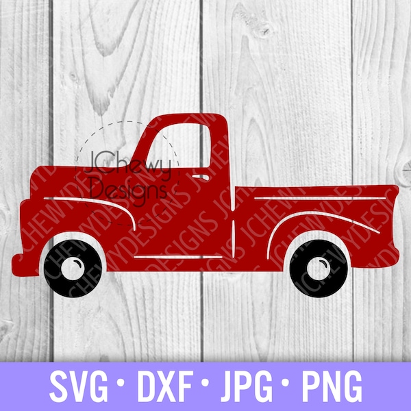 Vintage Truck SVG - Farm Truck svg - Pickup Truck svg - Red Truck svg - Svg, Dxf, Png, Jpg