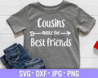 Kusiner blir bästa vänner SVG - Kusiner svg - Kusinskjorta svg - Kusinstam svg - Svg, Dxf, Png, Jpg
