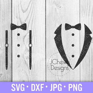 Tuxedo SVG - Papillon svg - Bretelle svg - Matrimonio svg - svg, dxf, png, jpg