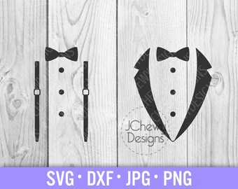 Smoking SVG - Vlinderdas svg - Bretels svg - Bruiloft svg - Svg, Dxf, Png, Jpg
