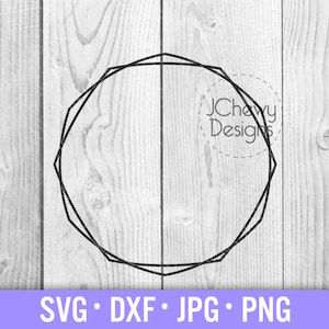 Rounded Hexagon Border SVG - Monogram Frame svg - Circle Monogram svg - Modern monogram svg - Svg, Dxf, Png, Jpg