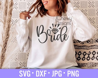 Bruid Diamond SVG - Bruid Shirt svg - Newly Mrs svg - Bruiloft Shirt svg - Svg, Dxf, Png, Jpg