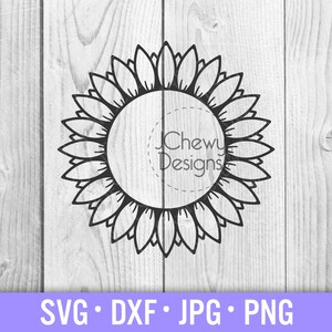 Sunflower Monogram SVG - Wreath svg - Monogram Border svg - Sunflower Monogram Frame svg - Svg, Dxf, Png, Jpg