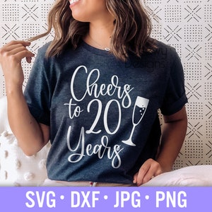 Felicidades aos 20 anos SVG - 20º aniversário svg - 20 e fabulosos svg - Vinte anos svg - Svg, Dxf, Png, Jpg