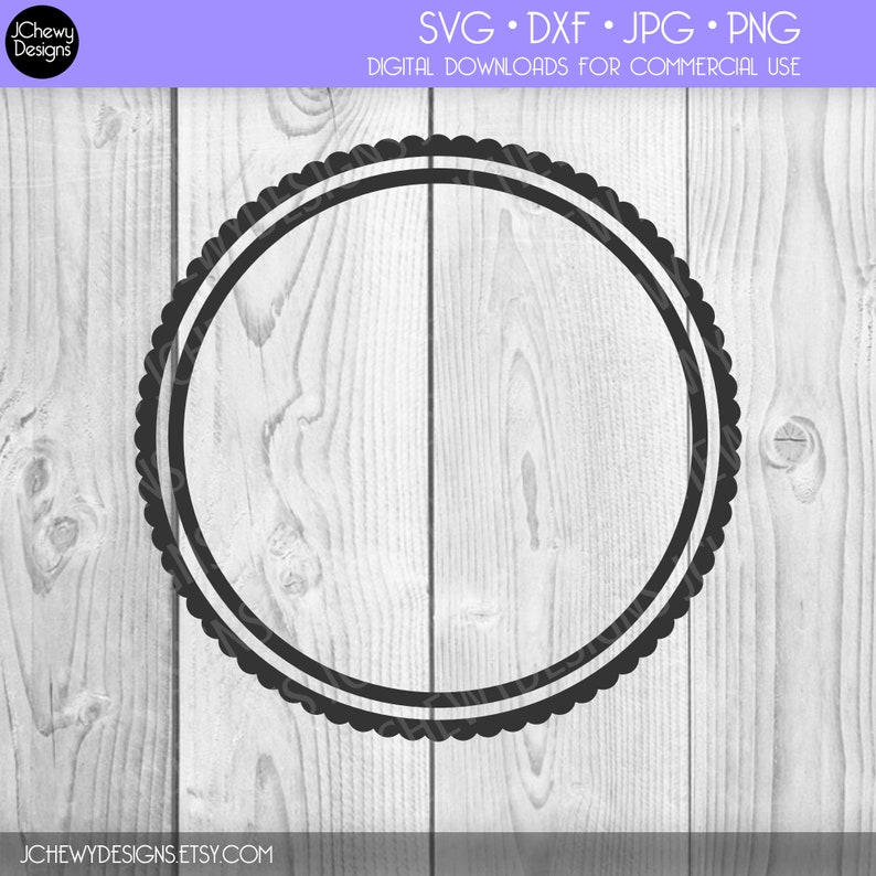 Download Scallop Monogram SVG Scallop Frame svg Circle Monogram svg | Etsy
