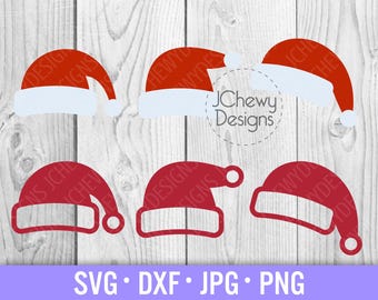 Kerstmanhoeden SVG - kerstman svg - kerstmis svg - wintermuts svg - Svg, Dxf, Png, Jpg