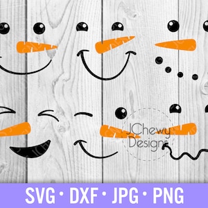 Snowman Faces SVG - Snowman svg - Frosty the Snowman svg - Xmas Bundle svg - Svg, Dxf, Png, Jpg