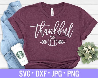 Thankful Pumpkin SVG - Fall svg - Pumpkin svg - Thanksgiving svg - Svg, Dxf, Png, Jpg