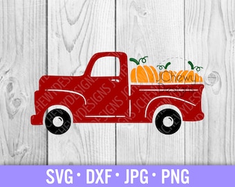 Pumpkin Truck SVG - Fall Truck svg - Vintage Truck svg - Harvest Truck svg - Svg, Dxf, Png, Jpg