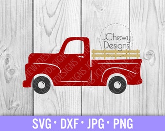 Vintage Truck SVG - Red Truck svg - Farm Truck svg - Pickup Truck svg - Svg, Dxf, Png, Jpg