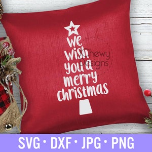Wij wensen u een vrolijk kerstfeest SVG - Kerstboom svg - Kerst svg - Kerstboom svg - Svg, Dxf, Png, Jpg