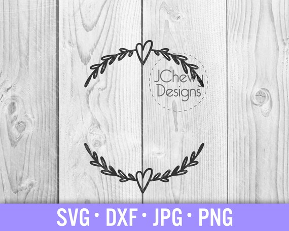 Download Heart Wreath Monogram Svg Leaf Wreath Svg Monogram Frame Etsy