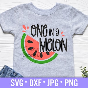One in a Melon SVG - Watermelon svg - Kids Summer svg - Summer svg - Svg, Dxf, Png, Jpg
