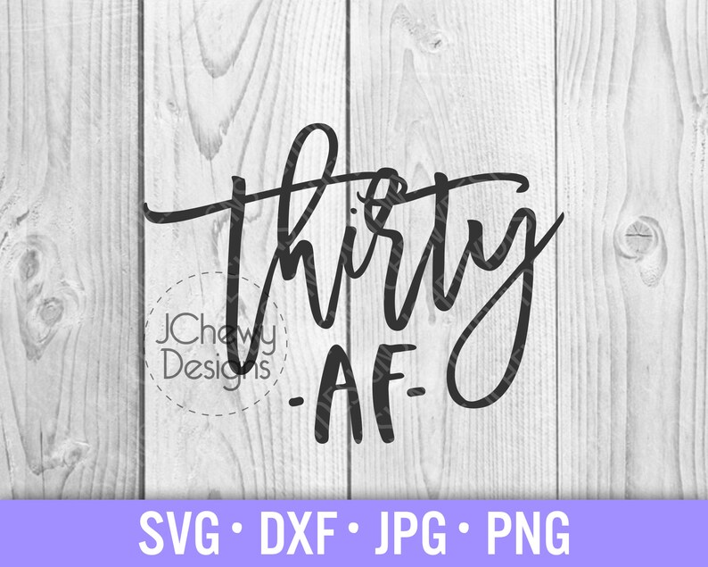 May include: Black and white graphic text design on a wood background. The text reads "thirty -AF-"