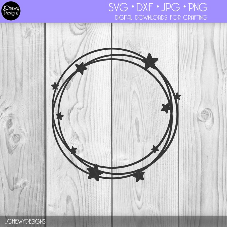 Download Circle Stars Monogram Border SVG Monogram Frame svg Circle ...