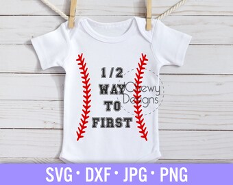 Halverwege eerste SVG - 1/2 weg naar eerste svg - halve verjaardag jongen svg - zes maanden svg - Svg, dxf, png, jpg