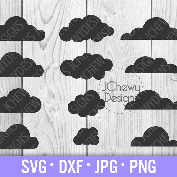 Clouds SVG - Fluffy Cloud svg - Cloud Print svg - Sky svg - Svg, Dxf, Png, Jpg