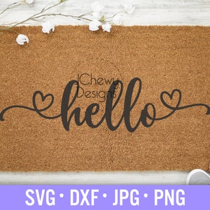 Hello SVG - Türmatte svg - Haustür svg - Willkommen svg - Svg, Dxf, Png, Jpg