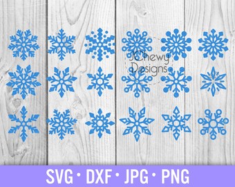 Sneeuwvlokken SVG - sneeuw svg - sneeuwval svg - Xmas bundel svg - Svg, Dxf, Png, Jpg