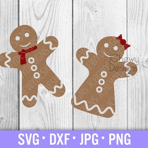 Peperkoek Koekjes SVG - Peperkoek Man svg - Peperkoek Vrouw svg - Kerst svg - Svg, Dxf, Png, Jpg
