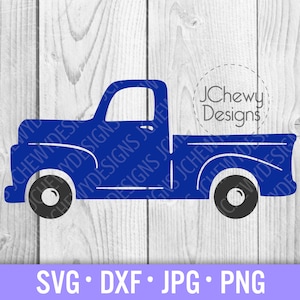 Vintage Truck SVG - Farm Truck svg - Pickup Truck svg - Classic Blue Truck svg - Svg, Dxf, Png, Jpg