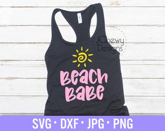 Beach Babe SVG - Beach Life svg - Summer svg - Vacation svg - Svg, Dxf, Png, Jpg