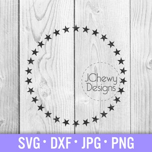 Star Circle Monogram SVG - Star Wreath svg - Stars Border svg - Monogram svg - Svg, Dxf, Png, Jpg