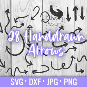 Handgezeichnete Pfeile SVG - Pfeile svg - Pfeil Clipart svg - Doodle Arrows svg - Svg, Dxf, Png, Jpg