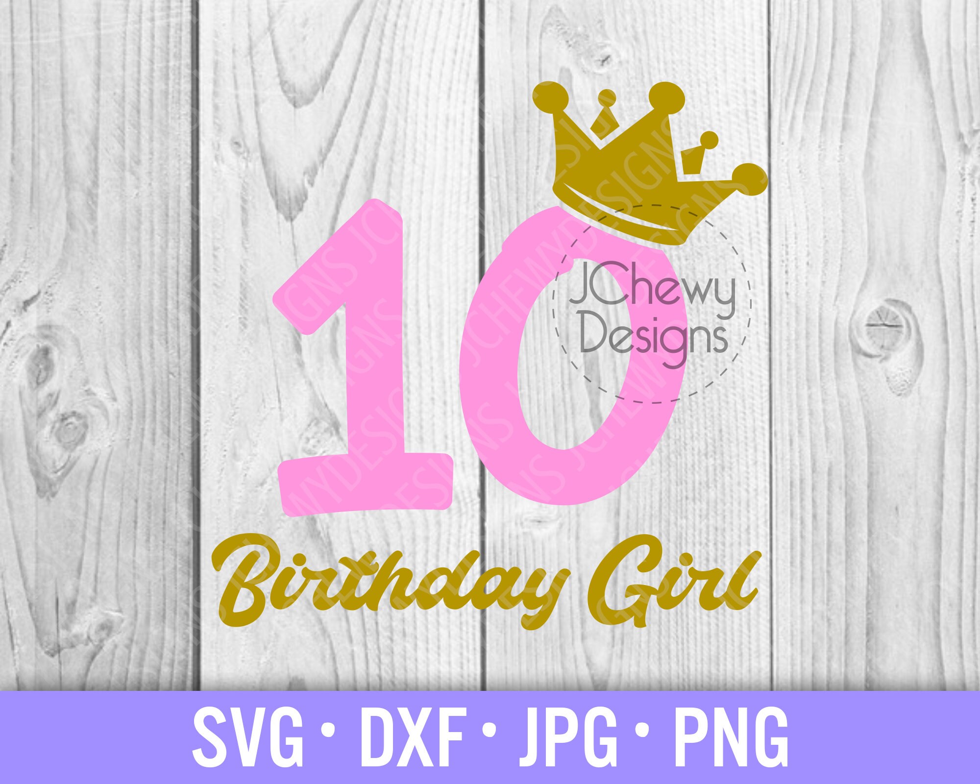 Geburtstag Mädchen SVG 10. Geburtstag Svg zehnten Etsy