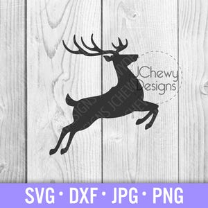 Leaping Reindeer SVG - Reh svg - Santa Reindeer svg - Rentier svg - svg, Dxf, Png, Jpg
