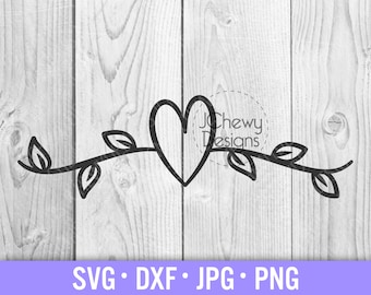Heart Branch Flourish SVG - Heart Flourish svg - Flourish  svg - Monogram Flourishes svg - Svg, Dxf, Png, Jpg