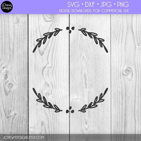 Monogram Wreath Border SVG - Monogram Holly Wreath svg - Monogram Wreath svg - Hand drawn monogram svg - Svg, Dxf, Png, Jpg