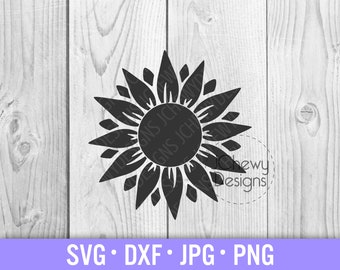 Sunflower SVG - Sunflower Monogram svg - Flower svg - Sunflowers svg - Svg, Dxf, Png, Jpg