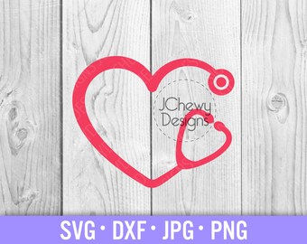 Stethoscope Heart SVG - Nurse svg - Heart Stethoscope svg - Medical Student svg - Svg, Dxf, Png, Jpg