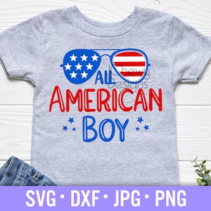 All American Boy SVG - American Kid svg - American svg - Patriotic svg - Svg, Dxf, Png, Jpg